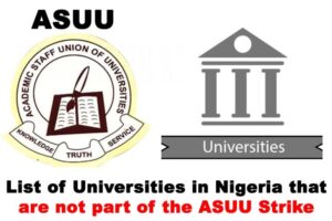 All nigerian universities that are not under asuu strike 1 Universities not under asuu